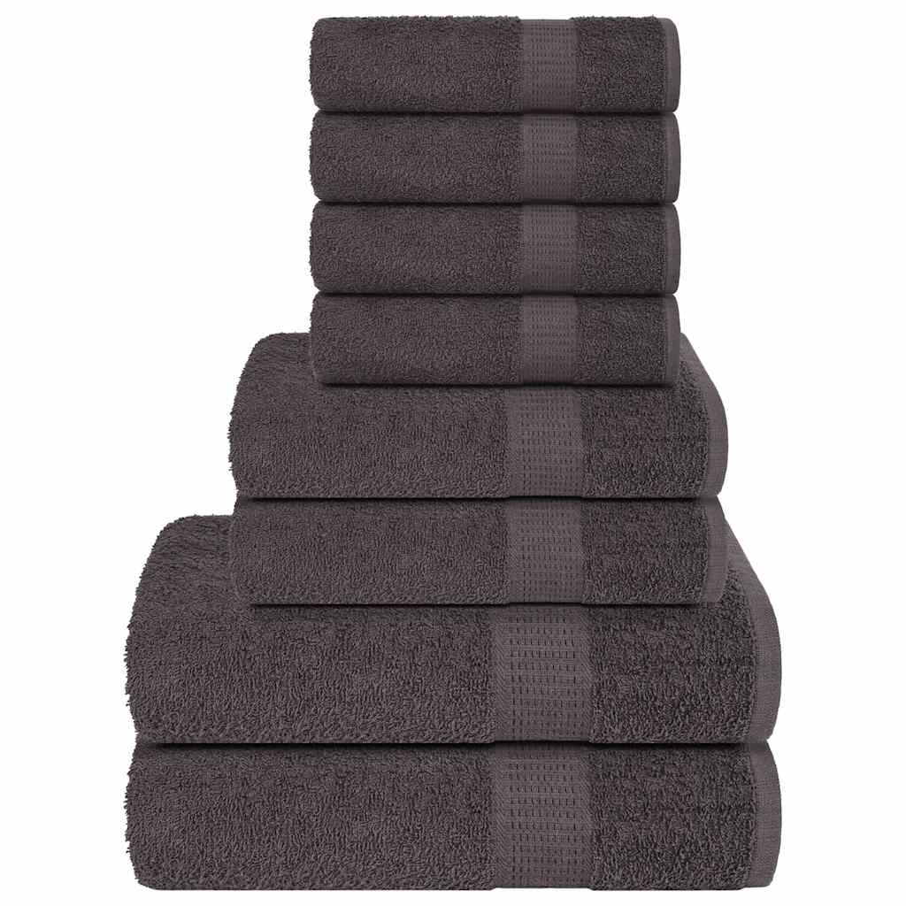 Vidaxx ensemble de serviettes 8 pièces 360 g m² 100% coton anthracite