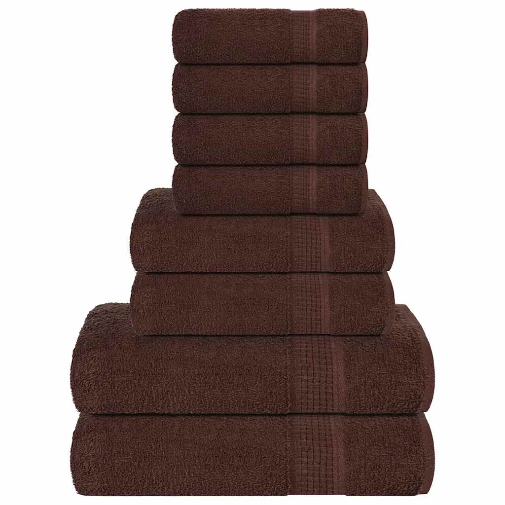 Vidaxx ensemble de serviettes 8 pièces 360 g m² 100% coton marron