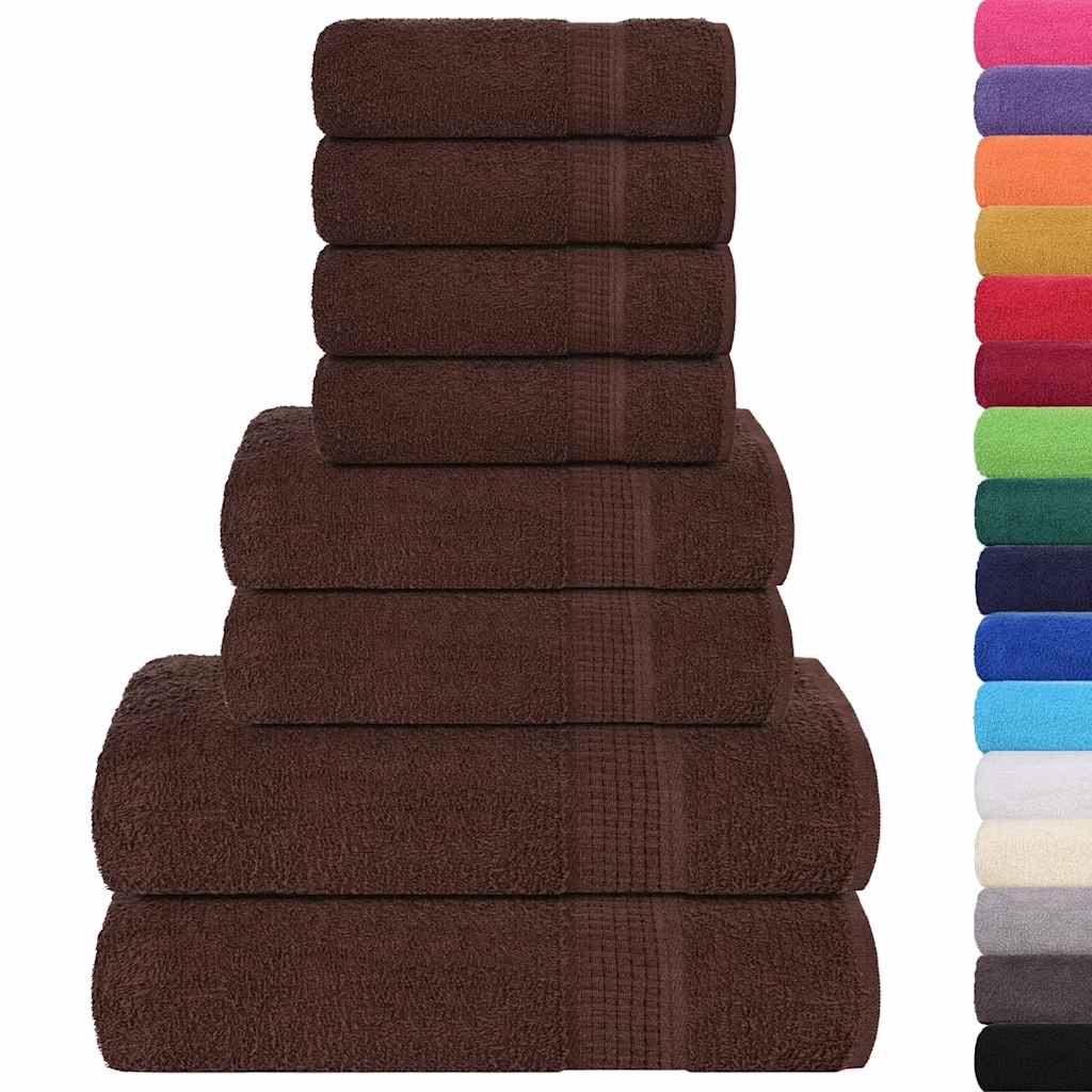 Vidaxx ensemble de serviettes 8 pièces 360 g m² 100% coton marron