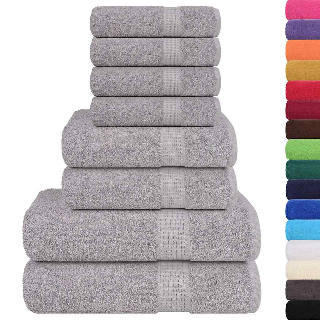 Vidaxx set de serviettes 8 pièces 360 g m² 100% coton gris