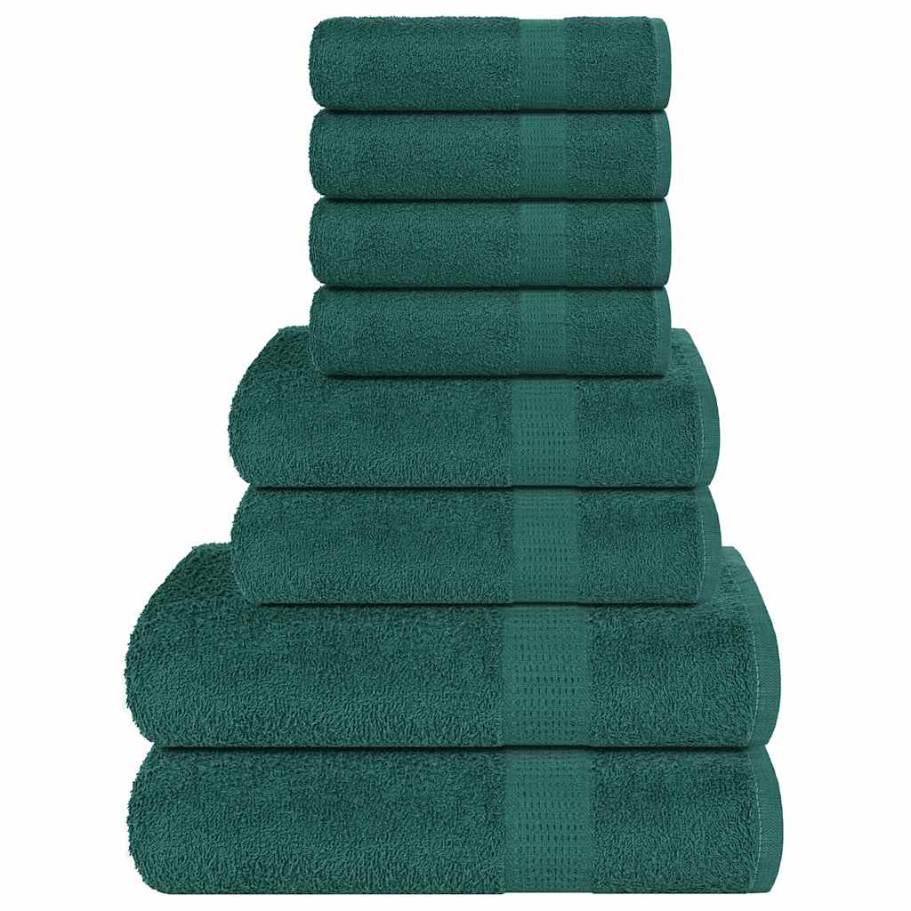 Vidaxx ensemble de serviettes 8 pièces 360 g m² 100% coton vert
