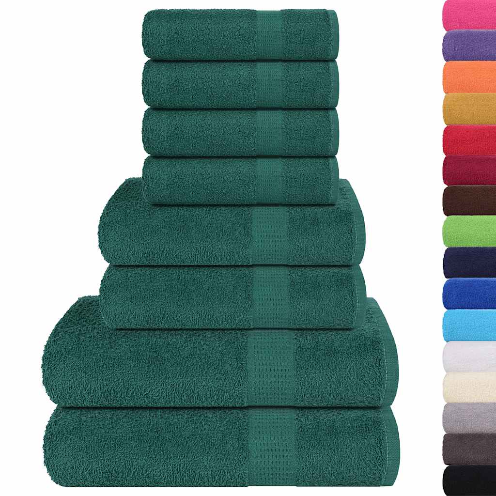 Vidaxx ensemble de serviettes 8 pièces 360 g m² 100% coton vert