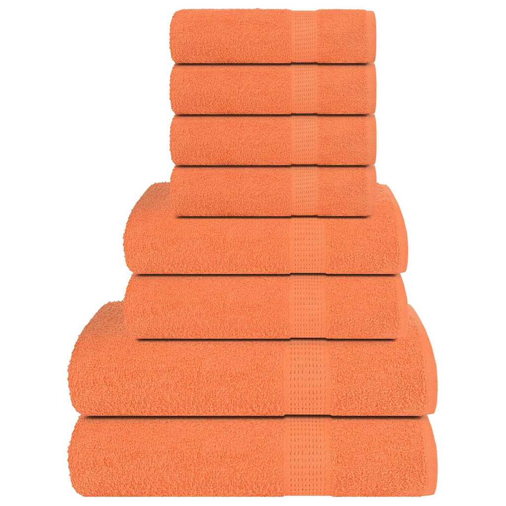 VidaXL ensemble de serviettes 8 pièces 360 g m² 100% coton orange