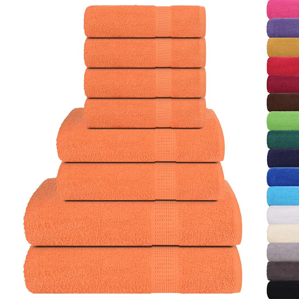 VidaXL ensemble de serviettes 8 pièces 360 g m² 100% coton orange