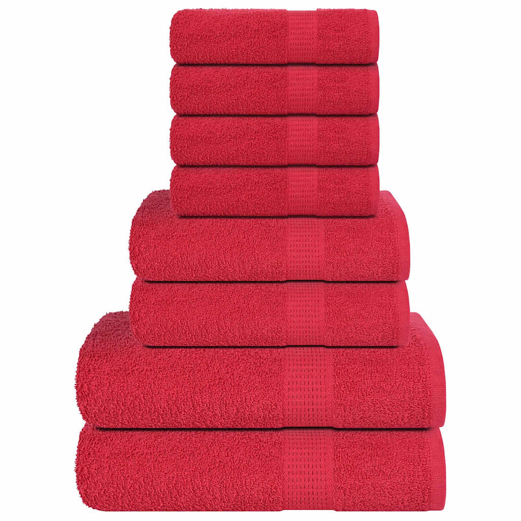 Vidaxx ensemble de serviettes 8 pièces 360 g m² 100% coton rouge