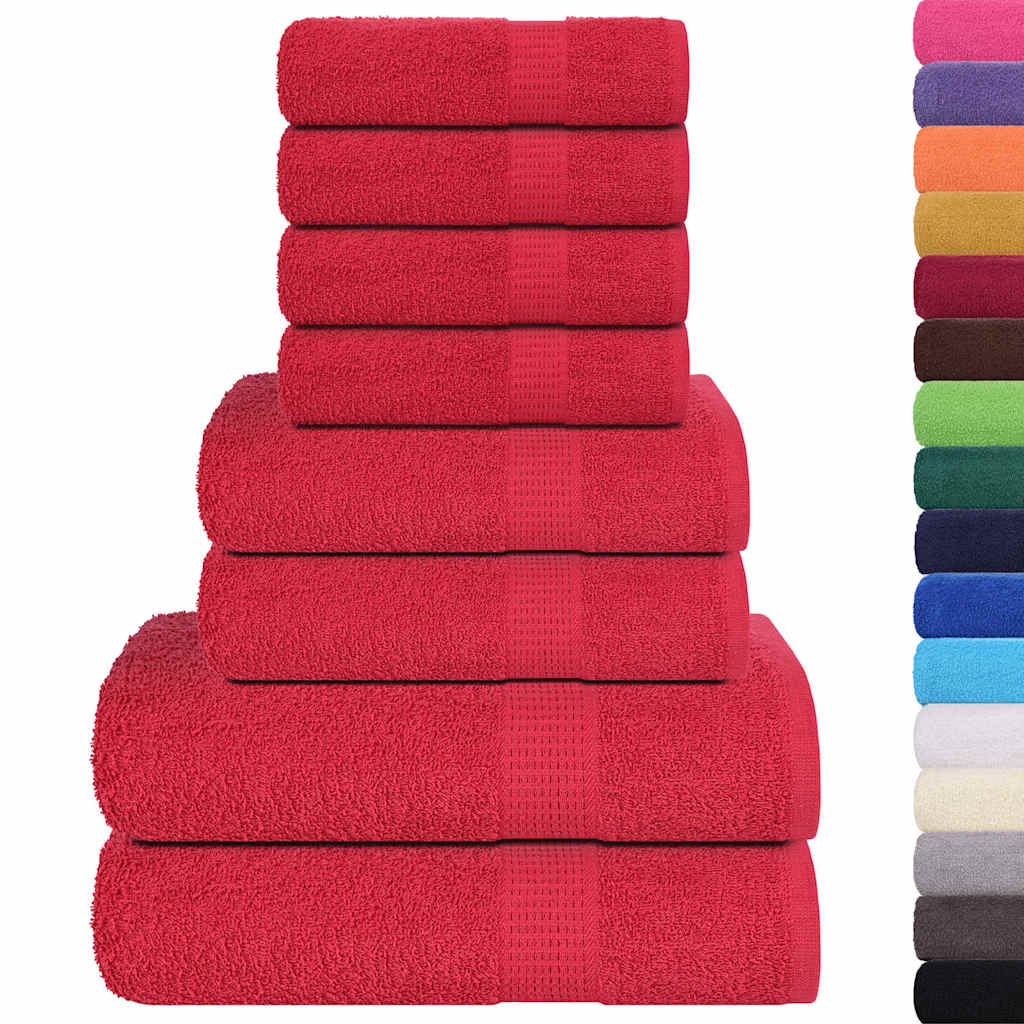 Vidaxx ensemble de serviettes 8 pièces 360 g m² 100% coton rouge