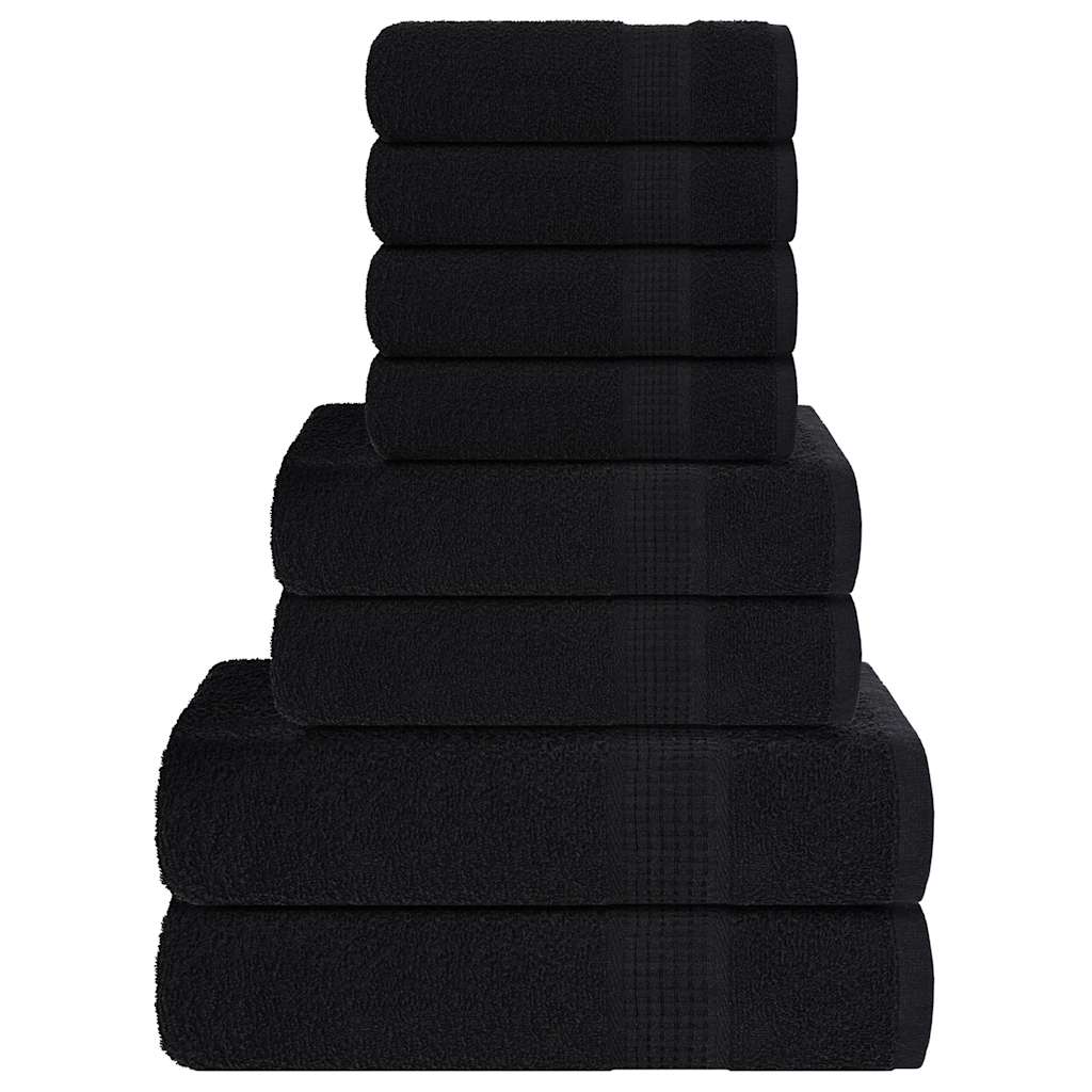 Vidaxx ensemble de serviettes 8 pièces 360 g m² 100% coton noir