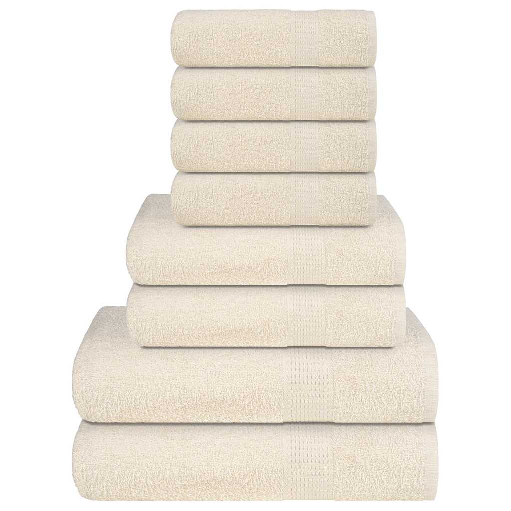 Vidaxx ensemble de serviettes 8 pièces 360 g m² 100% coton couleur crème