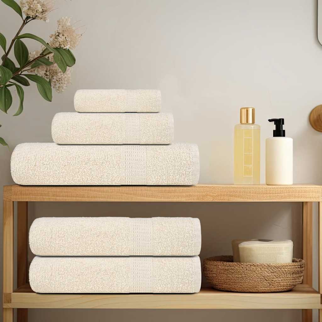 Vidaxx ensemble de serviettes 8 pièces 360 g m² 100% coton couleur crème
