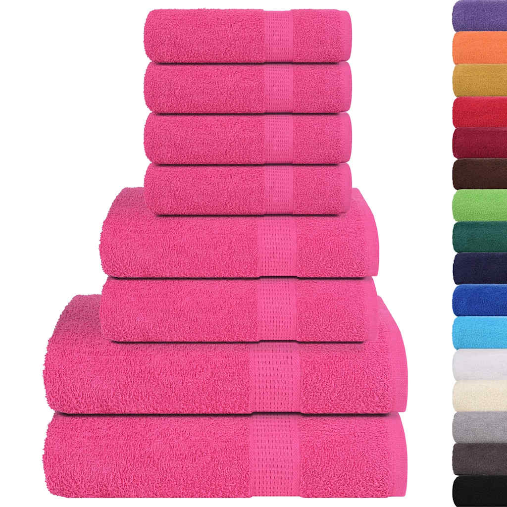 Vidaxx ensemble de serviettes 8 pièces 360 g m² 100% coton rose