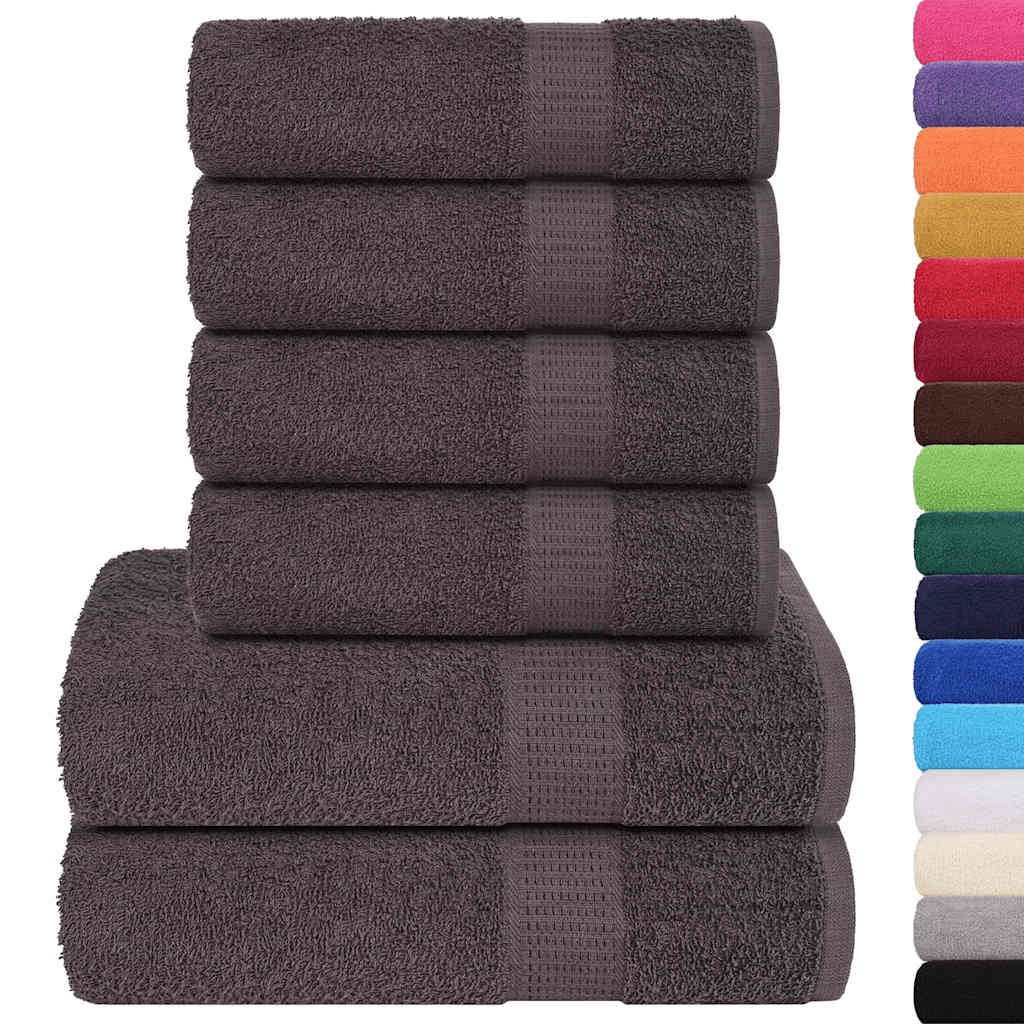 Vidaxx ensemble de serviettes 6 pièces 360 g m² 100% coton anthracite