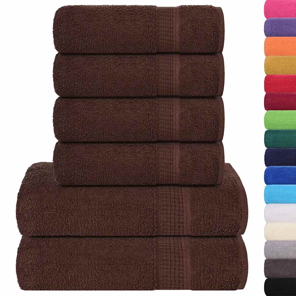 Vidaxx ensemble de serviettes 6 pièces 360 g m² 100% coton marron