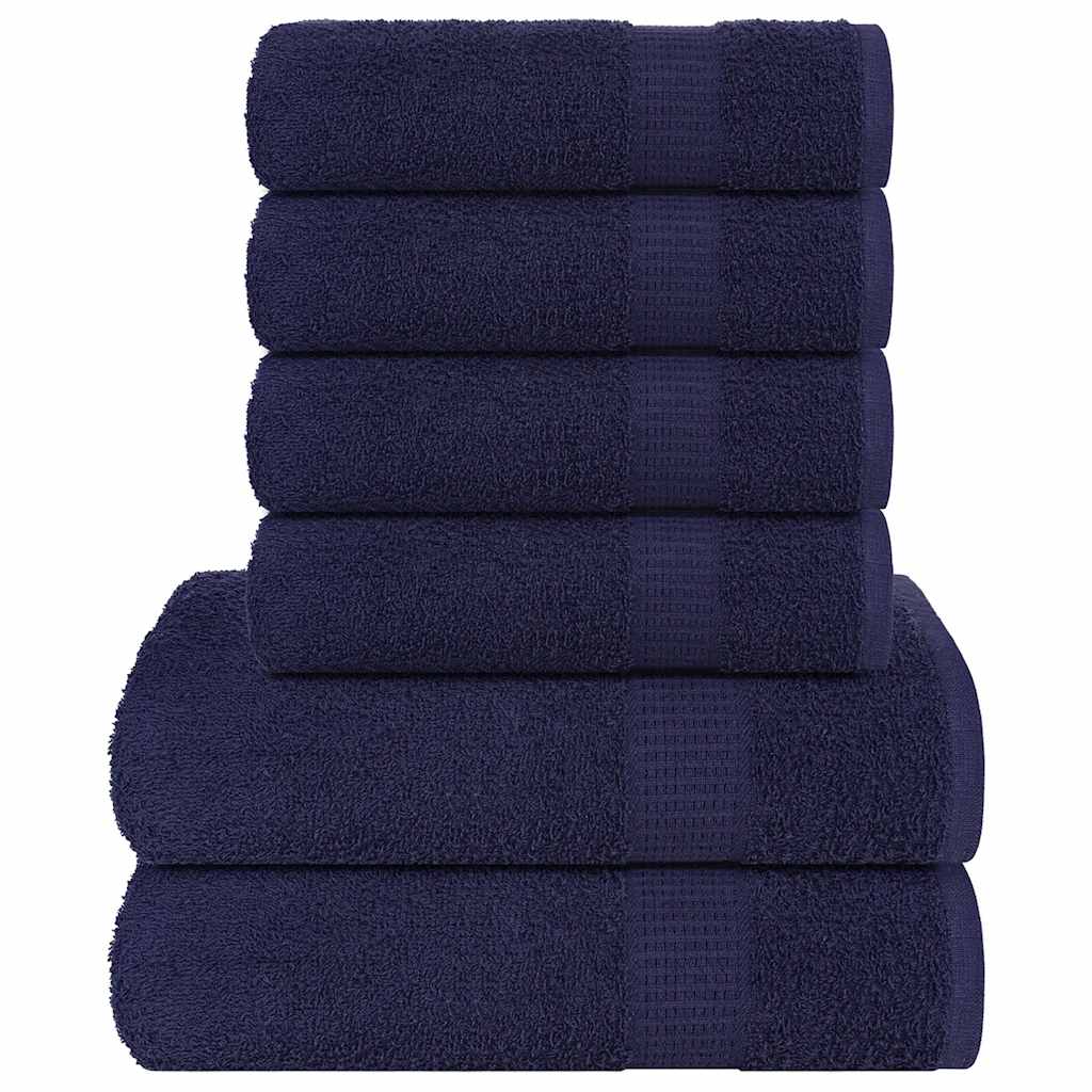 Vidaxx lot de serviettes 6 pièces 360 g m² 100% coton bleu marine