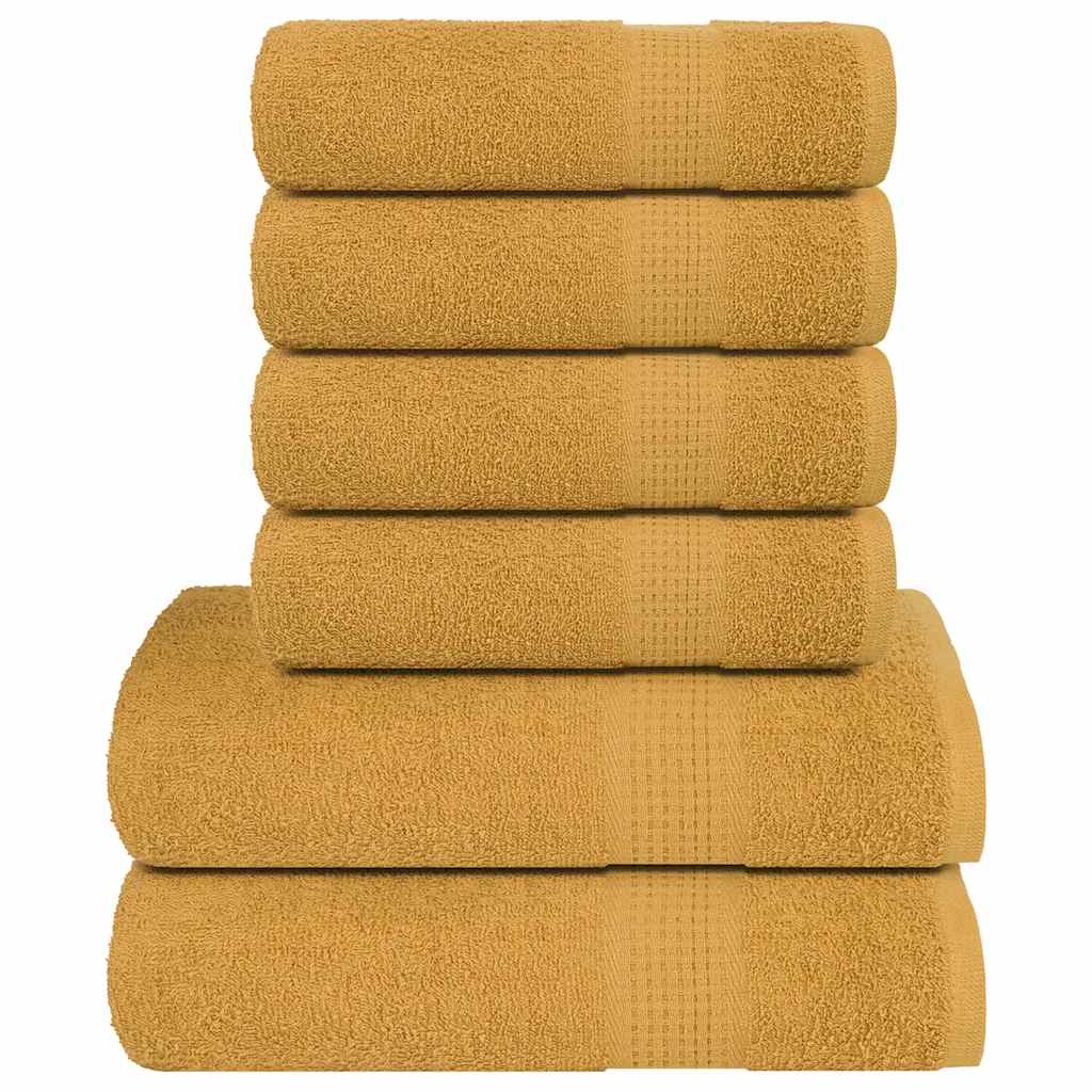 Vidaxx ensemble de serviettes 6 pièces 360 g m² 100% coton doré