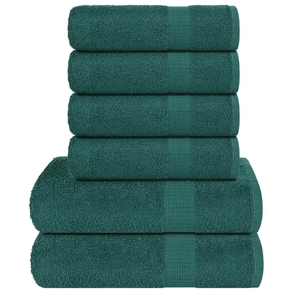 Vidaxxl set de serviettes 6 pièces 360 g m² 100% coton vert