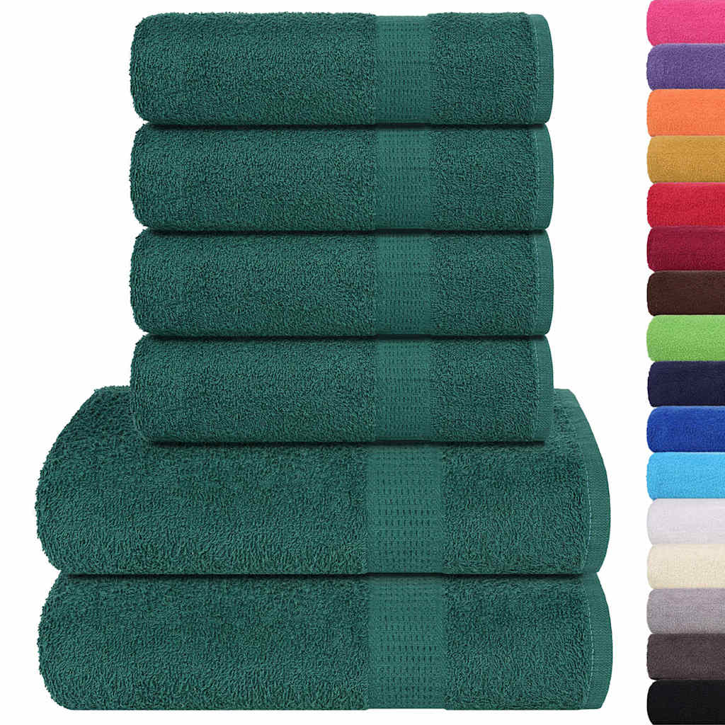 Vidaxxl set de serviettes 6 pièces 360 g m² 100% coton vert
