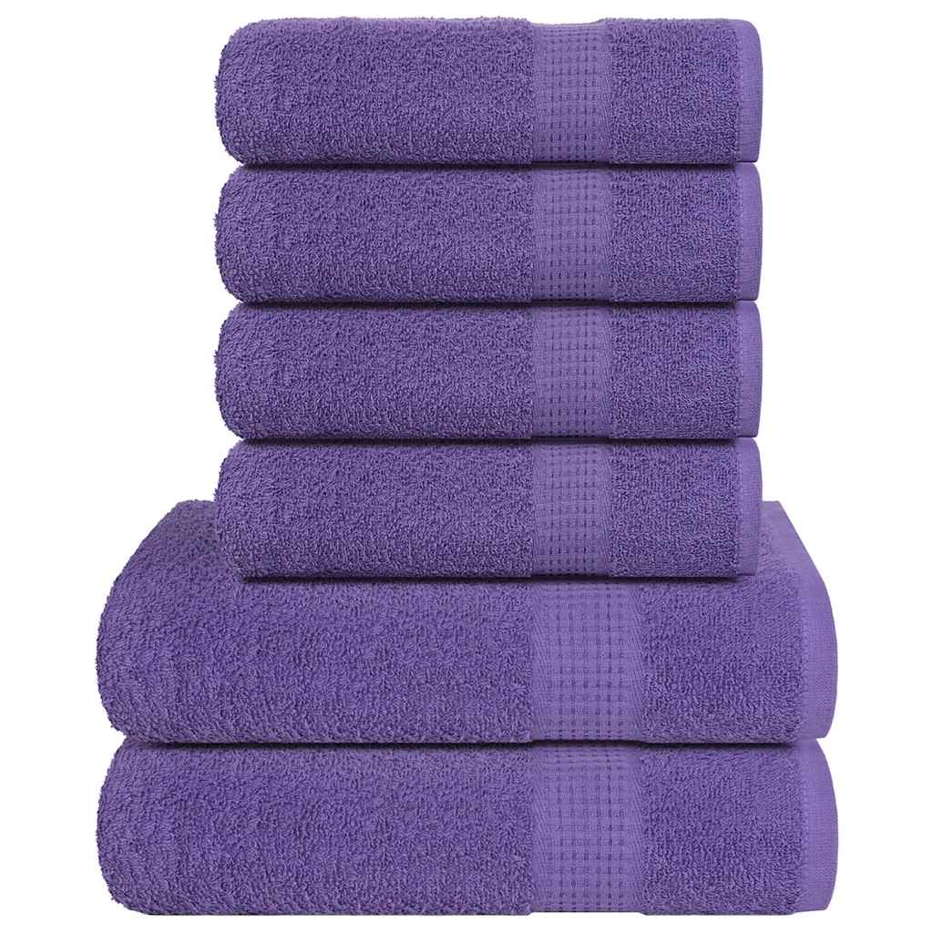 VidaXL ensemble de serviettes 6 pièces 360 g m² 100% coton violet