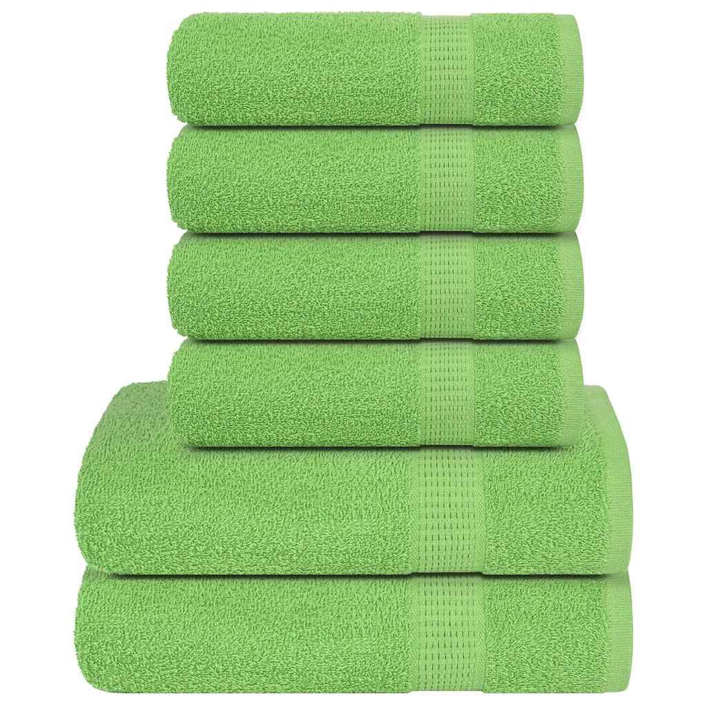 Vidaxx set de serviettes 6 pièces 360 g m² 100% coton vert pomme