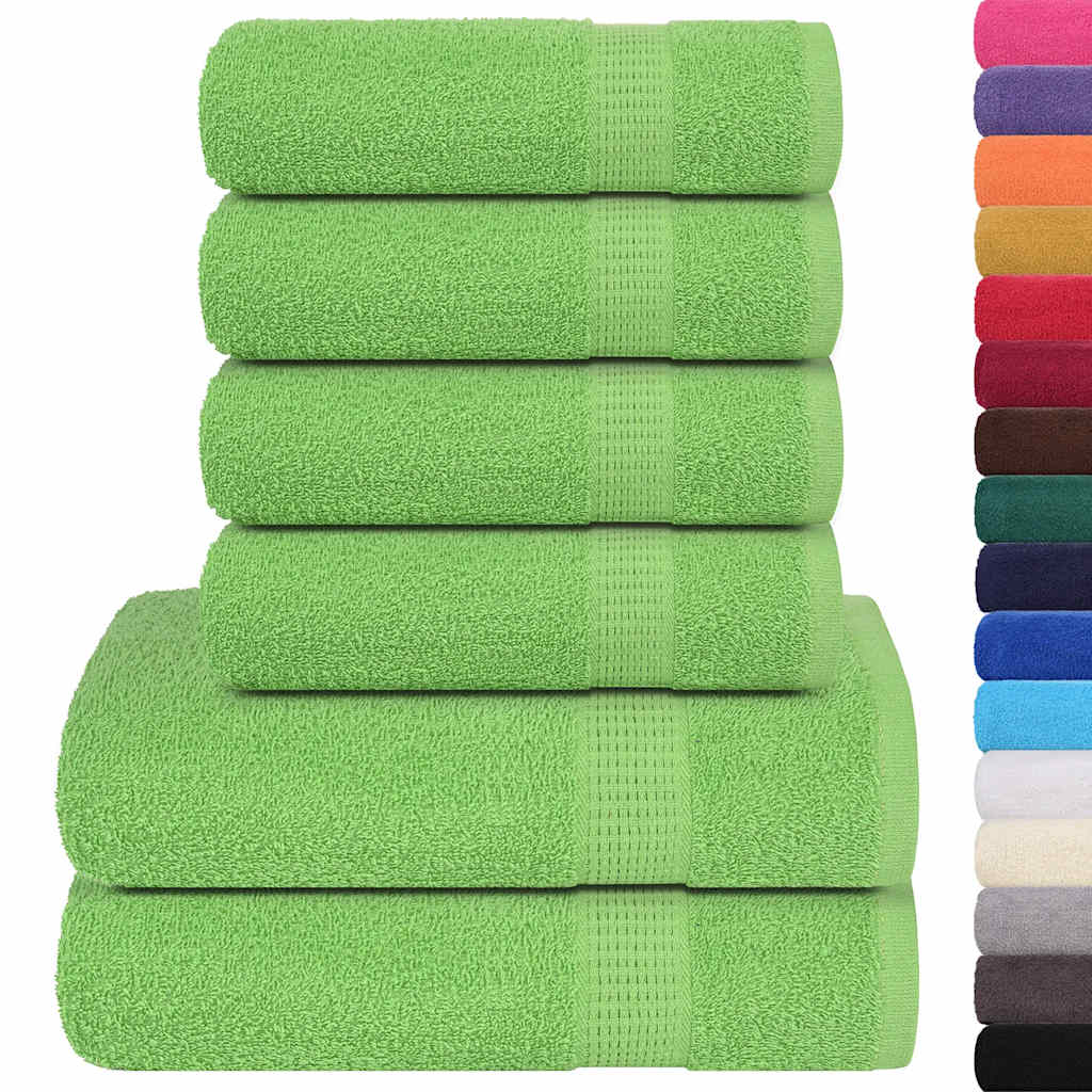 Vidaxx set de serviettes 6 pièces 360 g m² 100% coton vert pomme