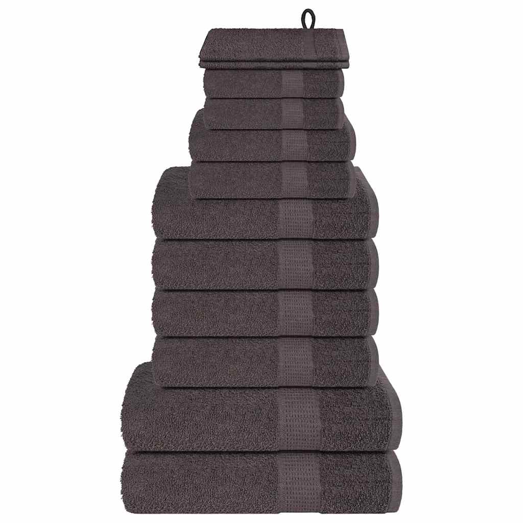 VidaXL ensemble de serviettes 12 pièces 360 g m² 100% coton anthracite