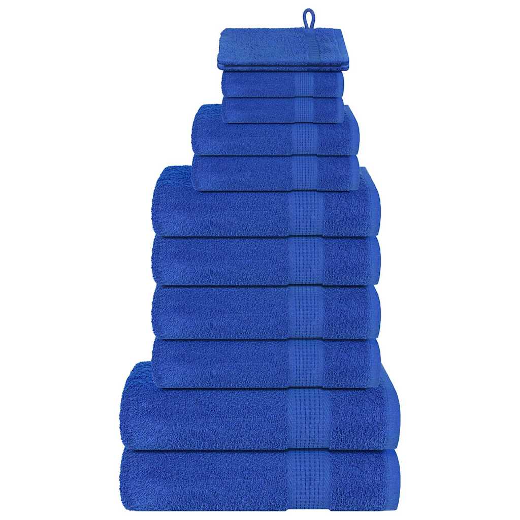 Vidaxx set de serviettes 12 pièces 360 g m² 100% coton bleu