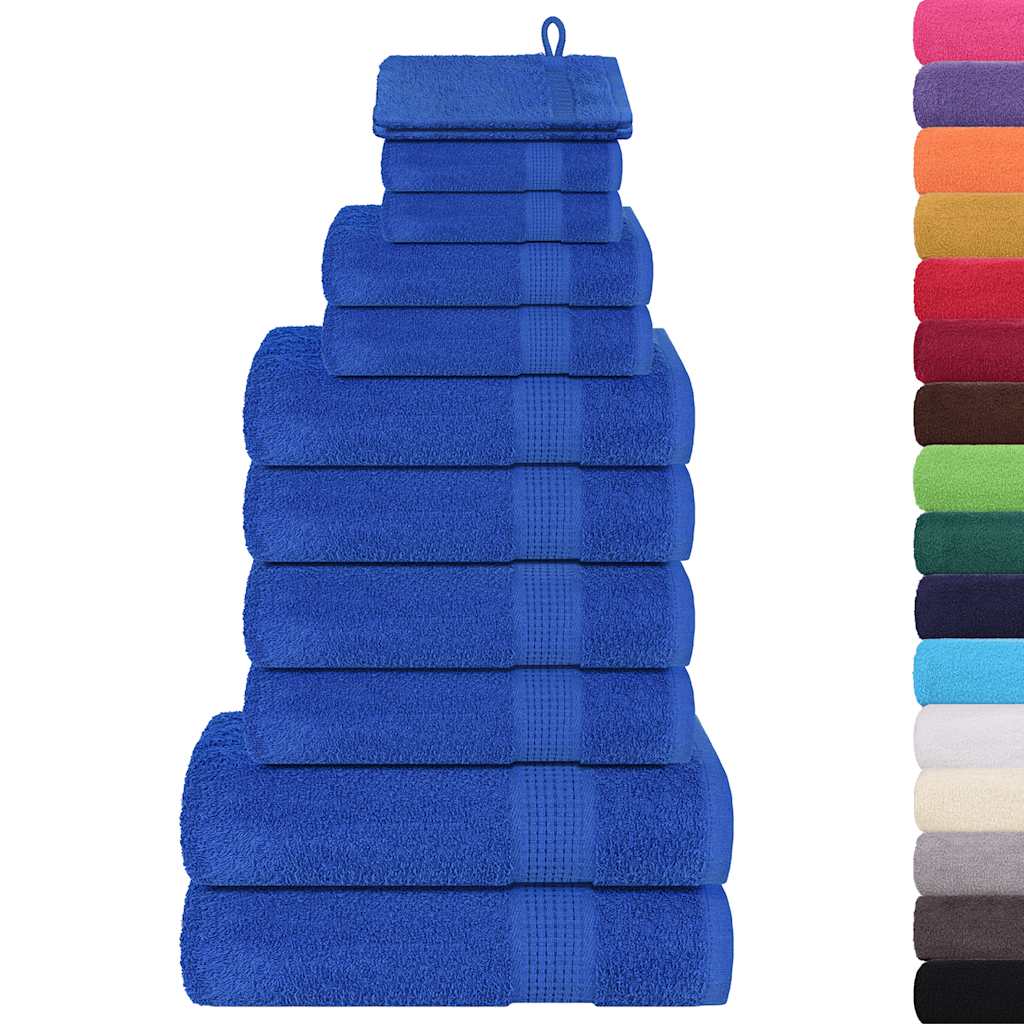 Vidaxx set de serviettes 12 pièces 360 g m² 100% coton bleu