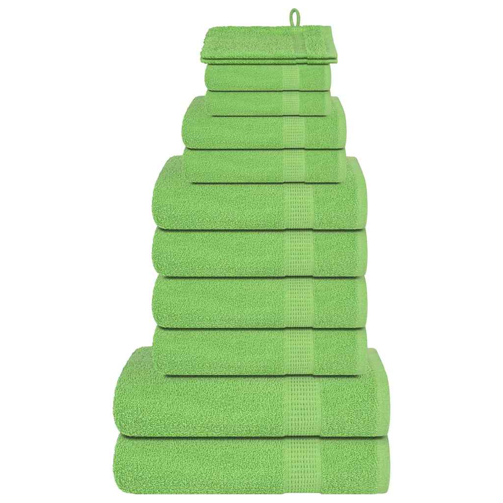 VidaXL ensemble de serviettes 12 pièces 360 g m² 100% coton vert