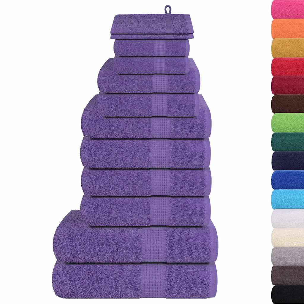 Vidaxx set de serviettes 12 pièces 360 g m² 100% coton violet