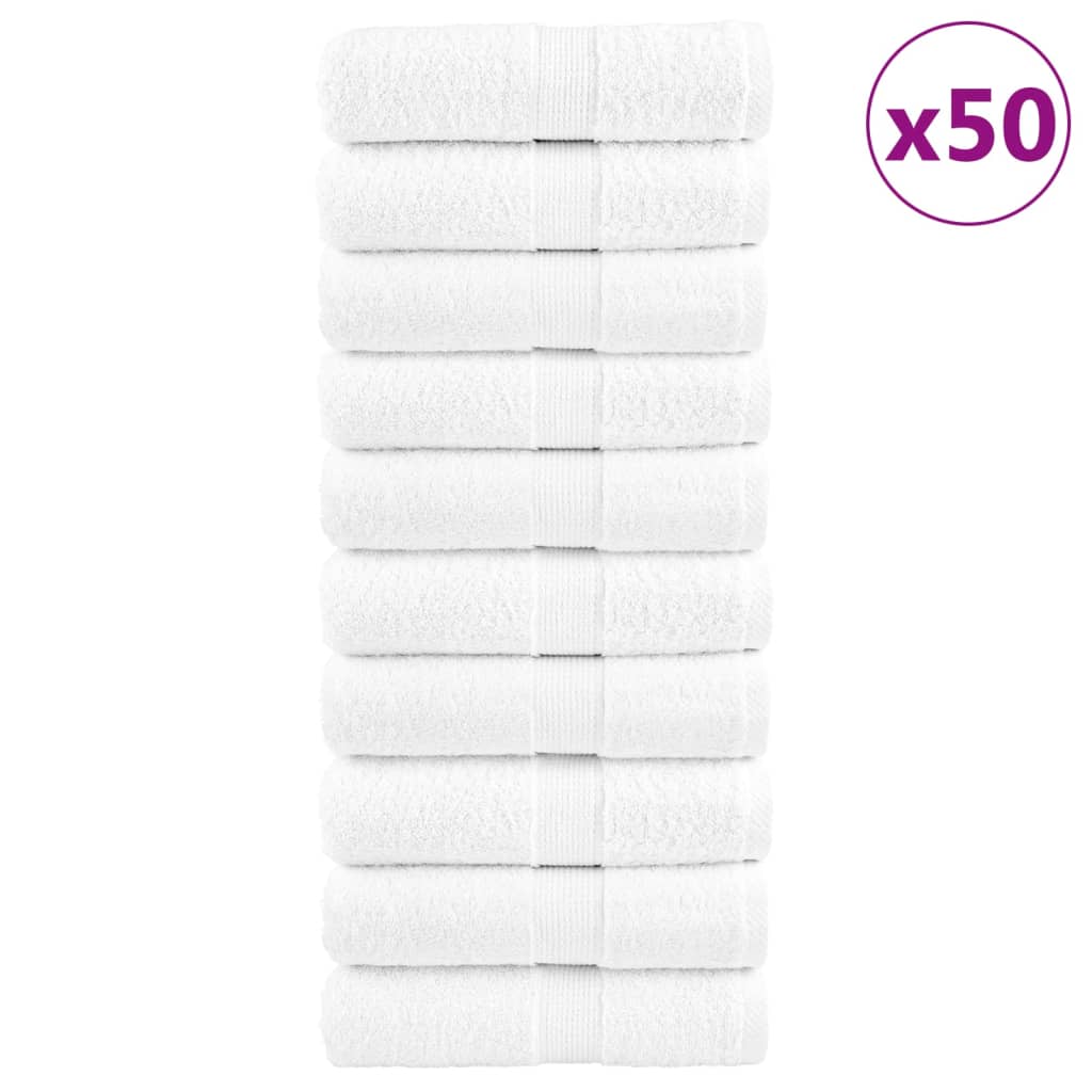 VidaXL serviettes invités solund 50 pcs 600 g m² 30x50 cm blanc