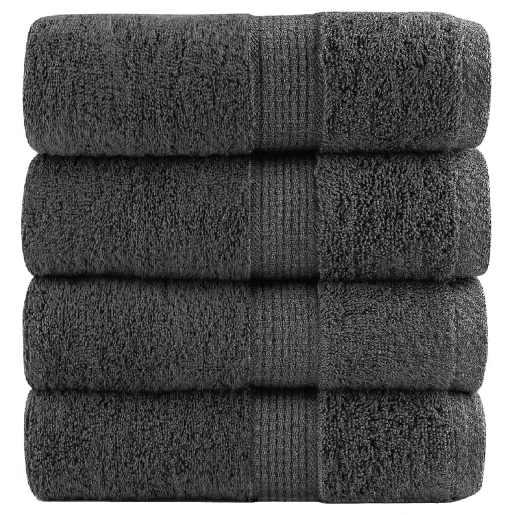 Vidaxx débarbouillettes premium solund 4 pièces anthracite 30x30 cm 600 g m²