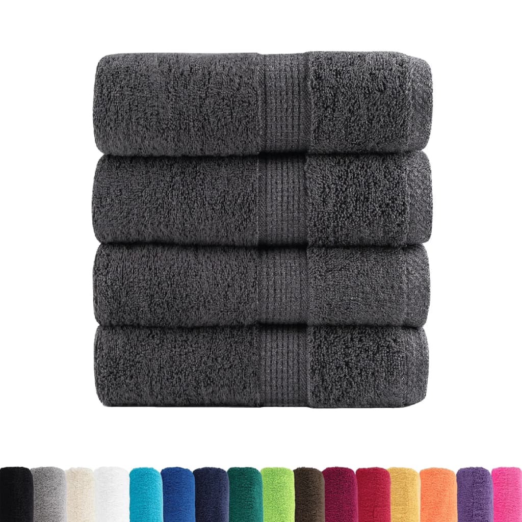 Vidaxx débarbouillettes premium solund 4 pièces anthracite 30x30 cm 600 g m²