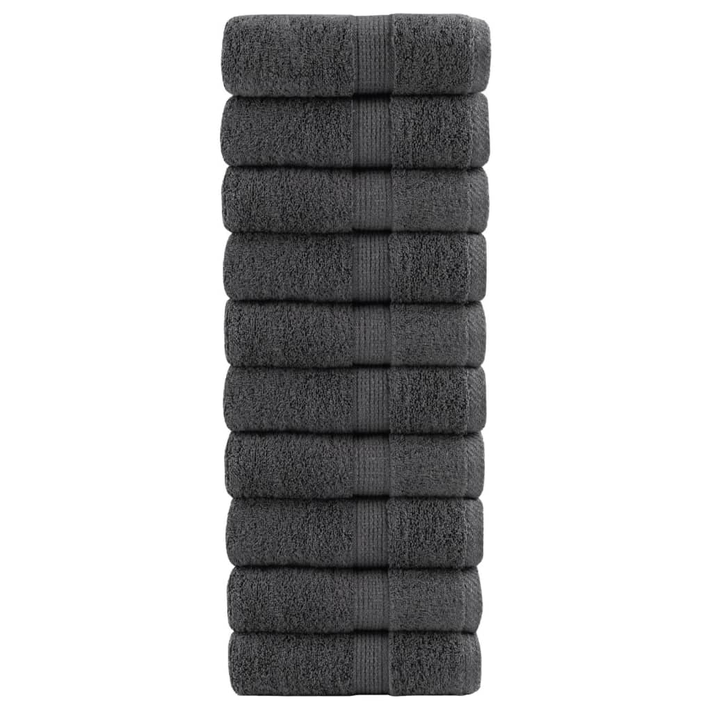 Vidaxx débarbouillettes premium solund 10 pièces anthracite 30x30 cm 600 g m²