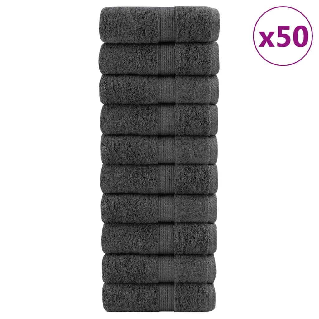 Vidaxx débarbouillettes premium solund 50 pièces anthracite 30x30cm 600 g m²