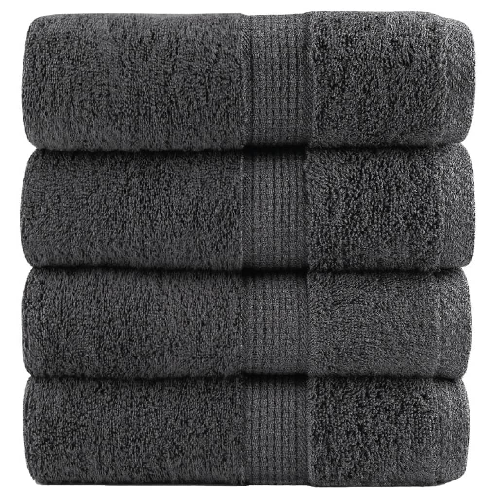 VidaXL serviettes invités solund 4 pcs 600 g m² 30x50 cm couleur anthracite