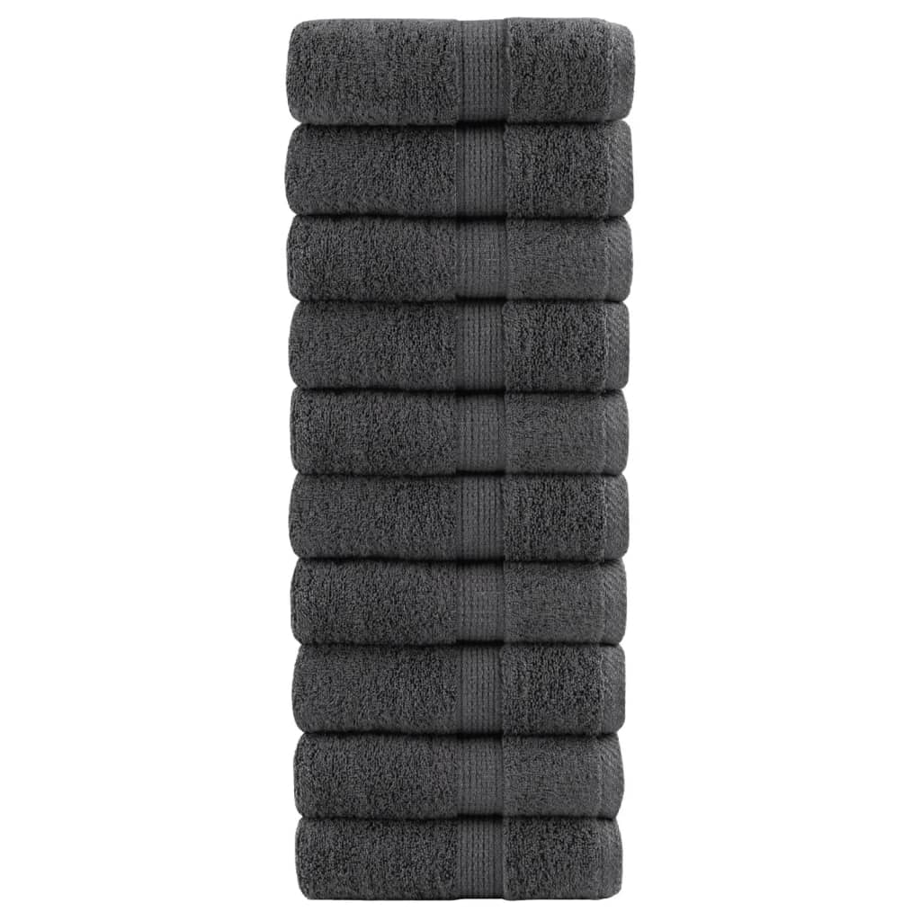 VidaXL serviettes invités solund 10 pcs 600 g m² 30x50 cm anthracite