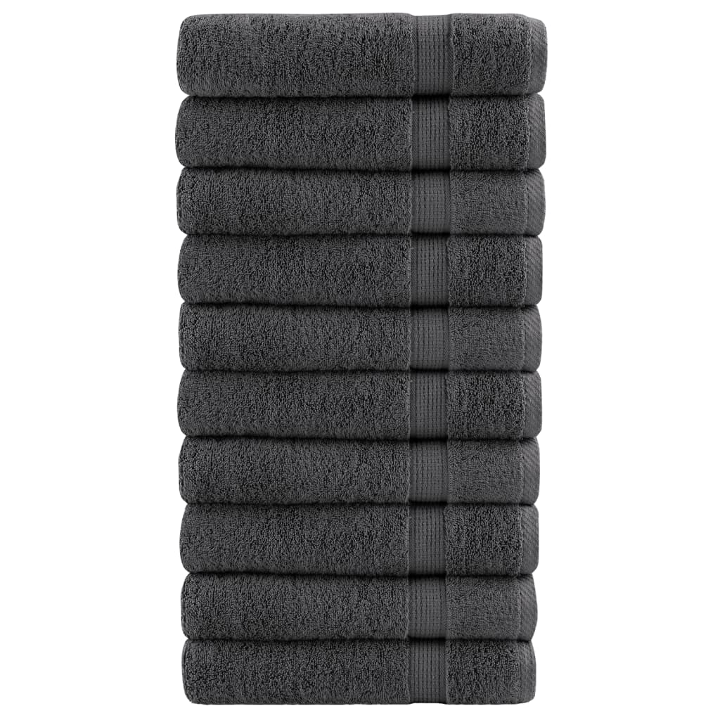 VidaXL serviettes de bain solund 10 pièces 600 g m² 70x140 cm anthracite