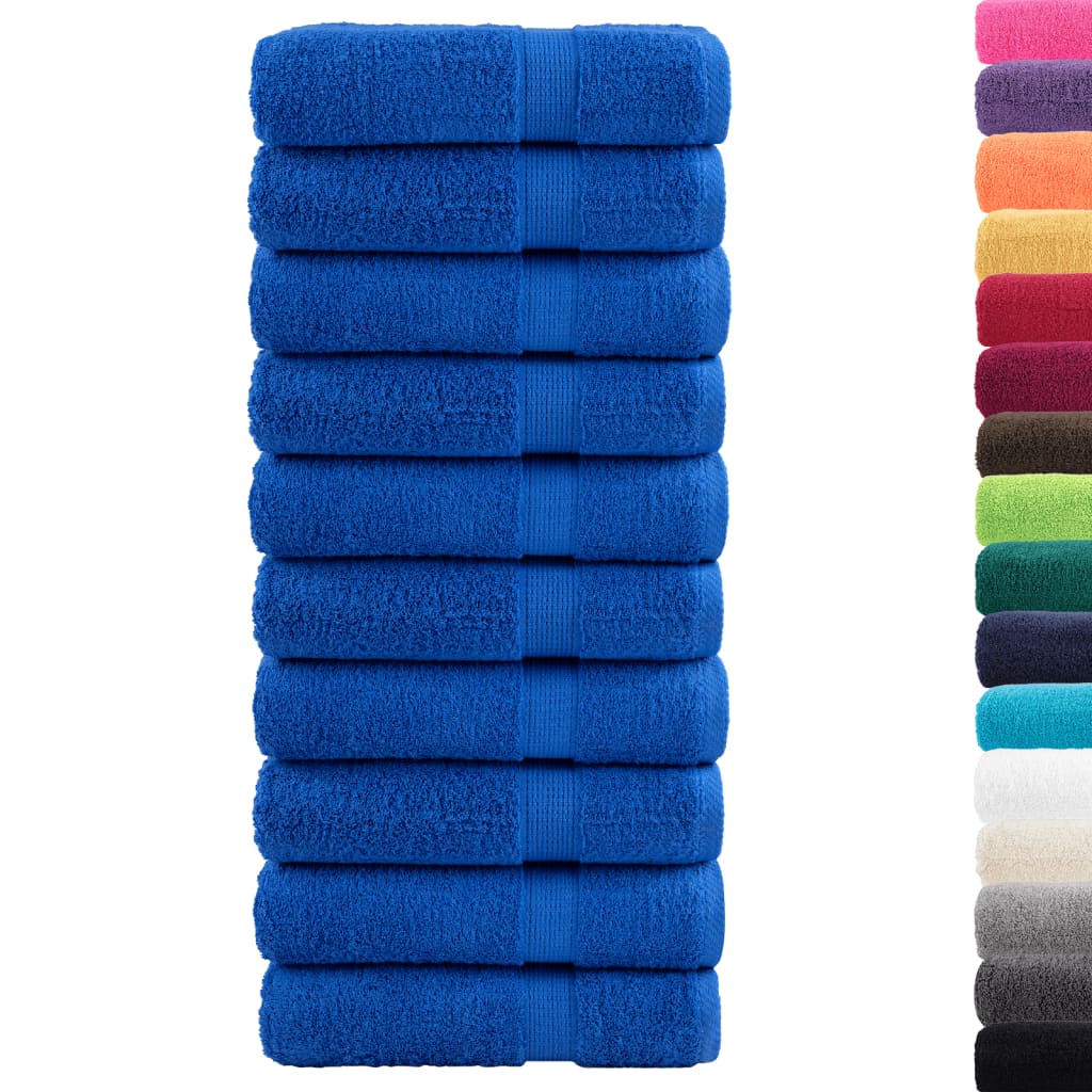 VidaXL serviettes de bain solund 10 pièces 600 g m² 70x140 cm bleu