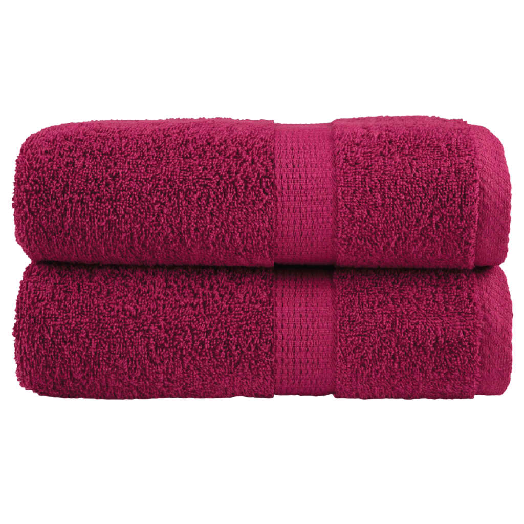 Vidaxx débarbouillettes premium solund 2 pièces bordeaux 30x30cm 600 g m²