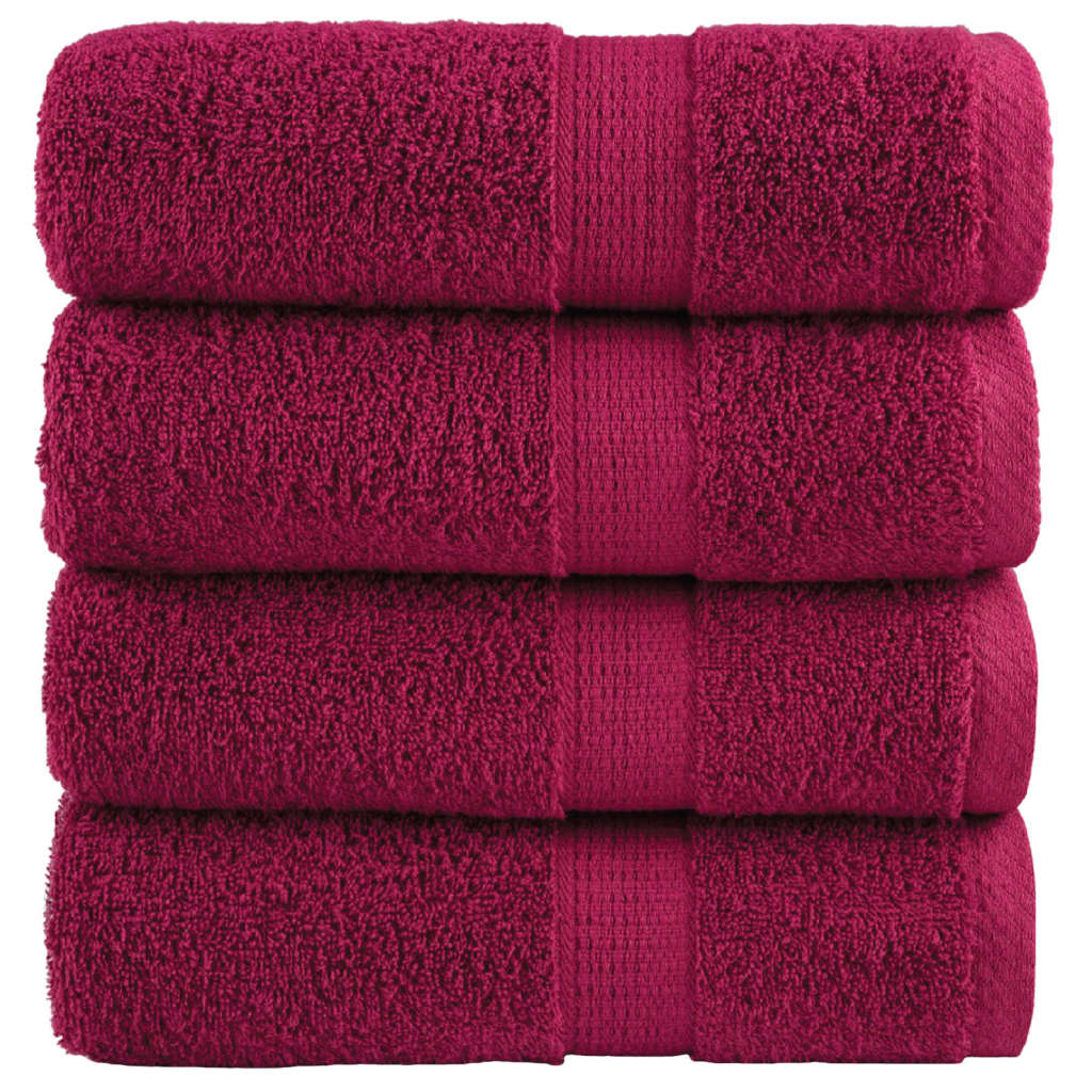 VidaXL Serviettes d'invité SOLUND 4 pcs 600 g m² 30x30 cm bordeaux