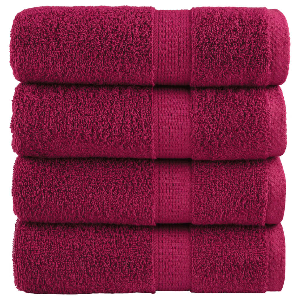 VidaXL serviettes invité solund 4 pcs 600 g m² 30x50 cm rouge bordeaux