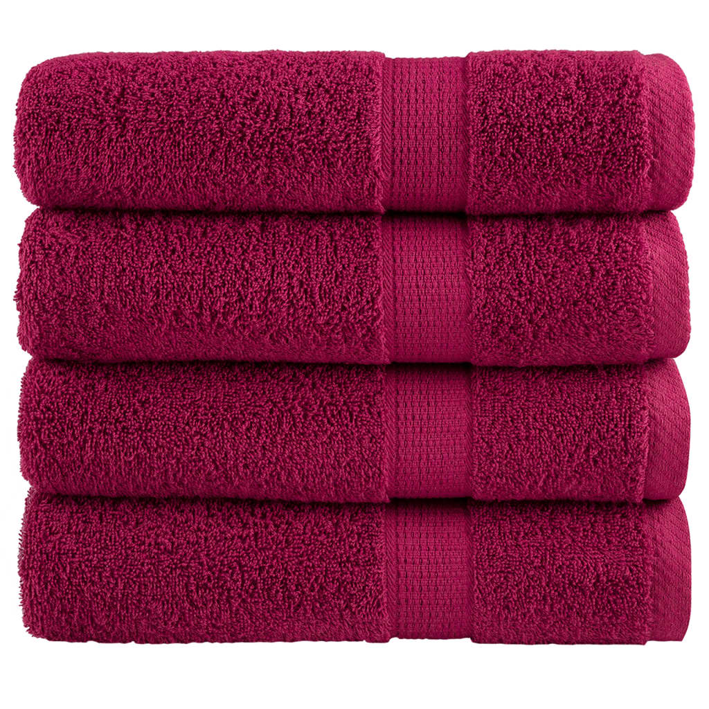 VidaXL Serviettes SOLUND 4 pcs 600 g m² 50x100 cm bordeaux