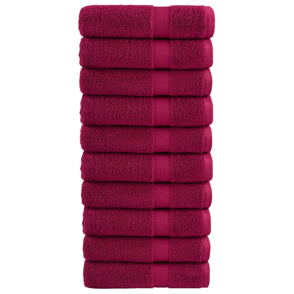 VidaXL Serviettes SOLUND 10 pcs 600 g m² 50x100 cm bordeaux