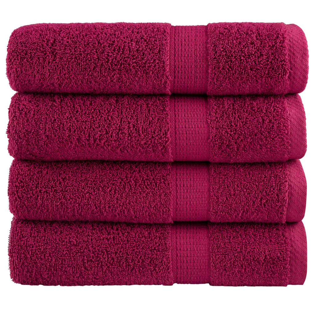 VidaXL serviettes de bain solund 4 pcs 600 g m² 100x150 cm bordeaux