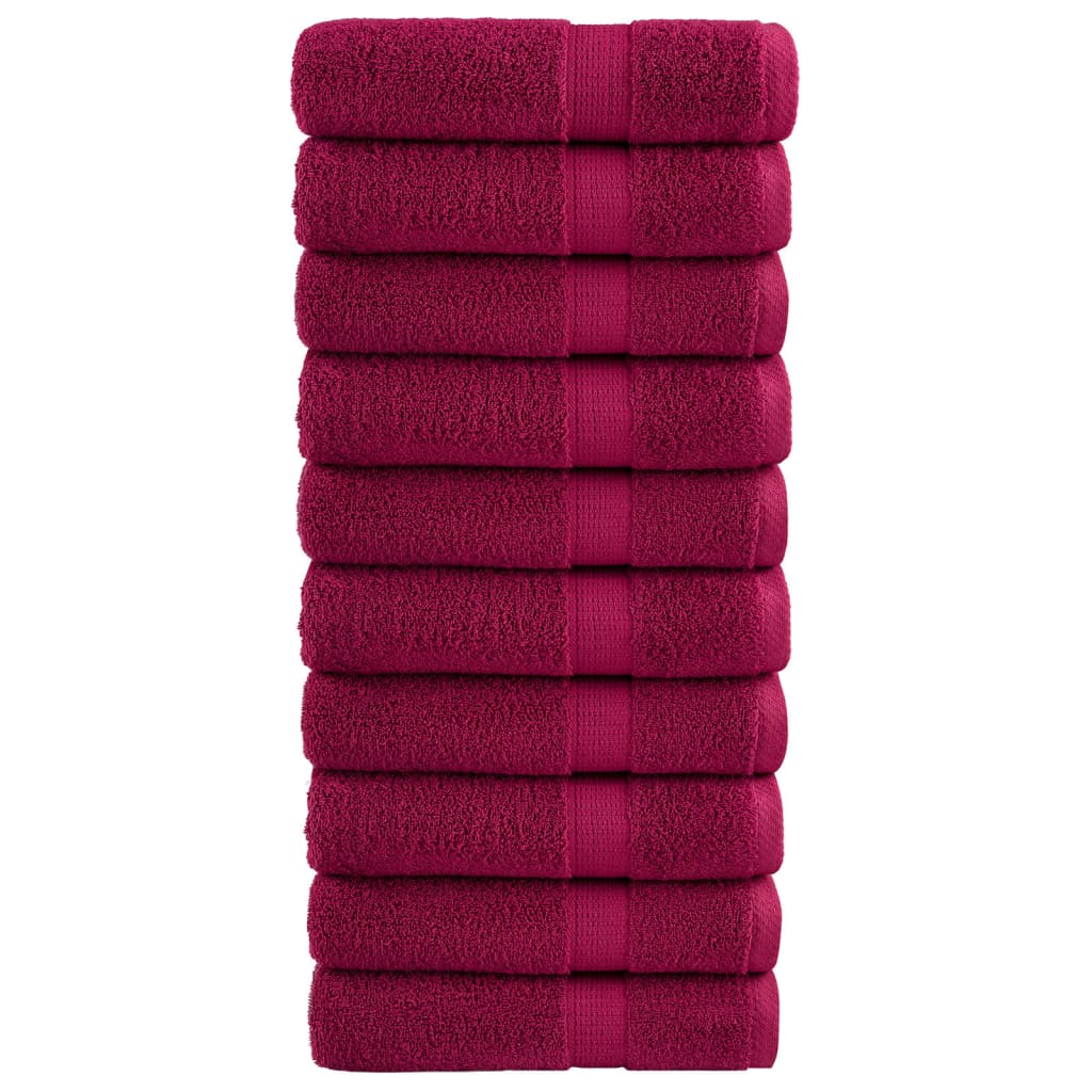 VidaXL serviettes de bain solund 10 pièces 600 g m² 100x150 cm bordeaux