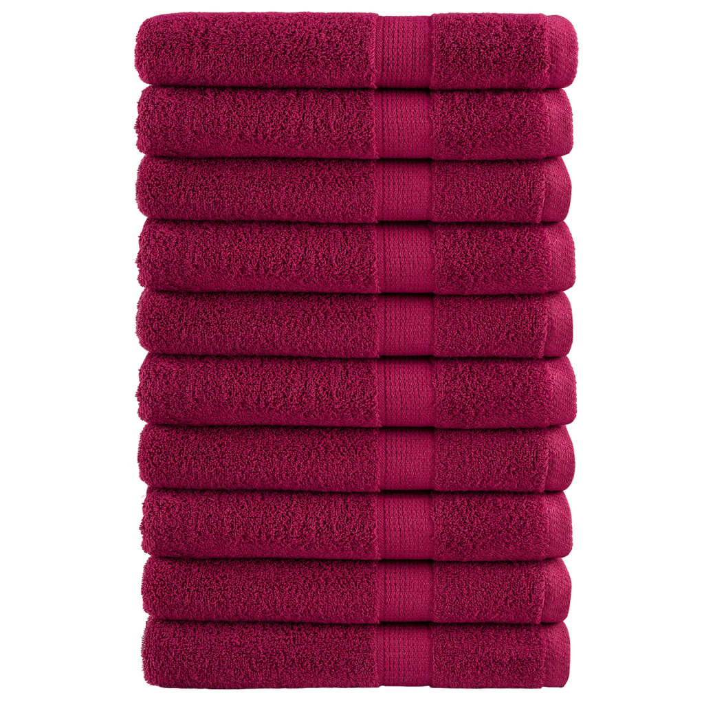 VidaXL serviettes solund 10 pcs 600 g m² 100x200 cm rouge bordeaux