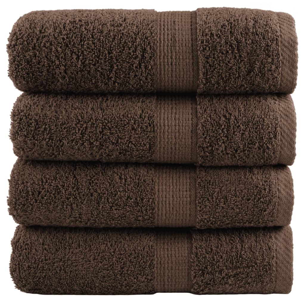 Vidaxx débarbouillettes premium solund 4 pièces marron 30x30 cm 600 g m²