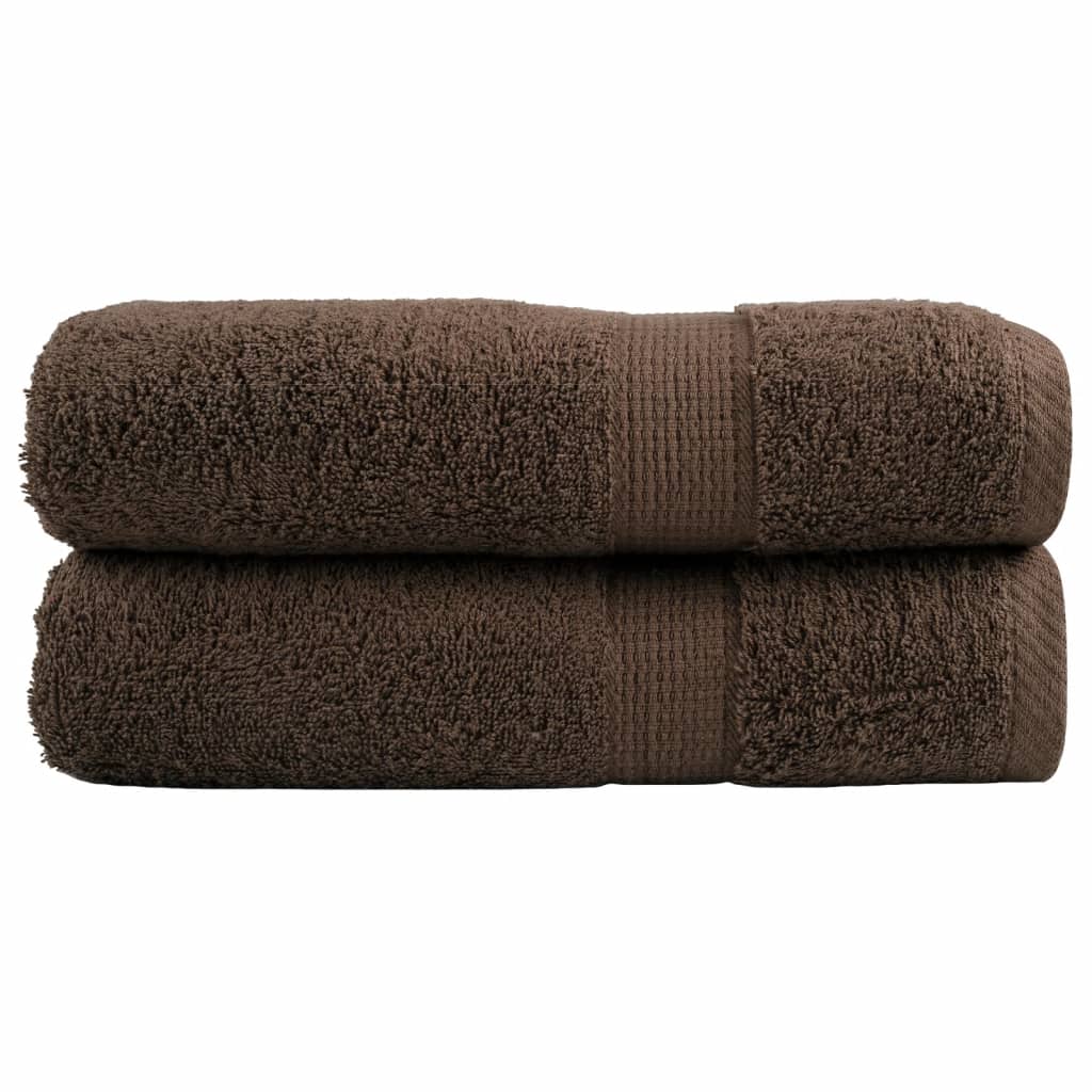 VidaXL serviettes de bain solund 2 pcs 600 g m² 70x140 cm marron