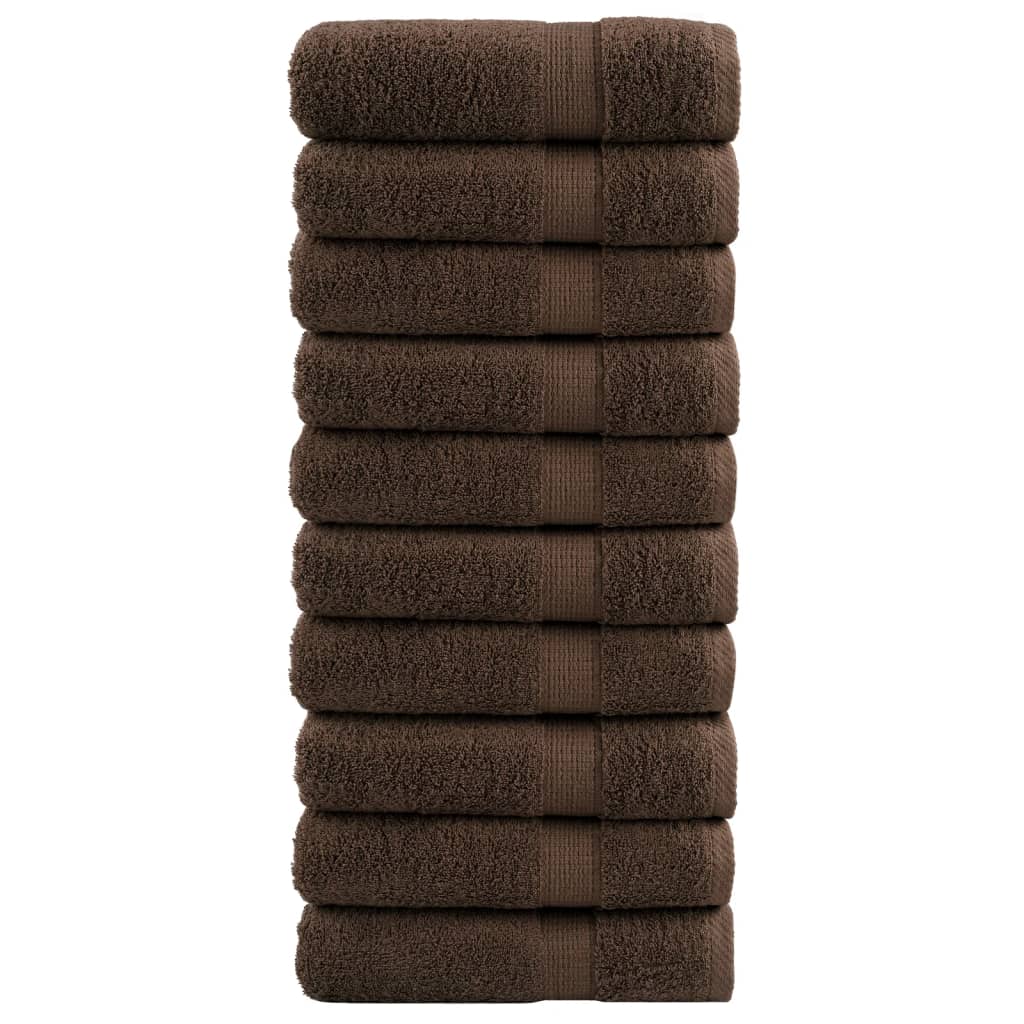 Vidaxx serviettes de bain solund 10 pièces 600 g m² 100x150 cm marron