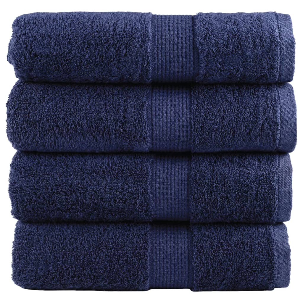 Vidaxx débarbouillettes premium solund 4 pièces bleu marine 30x30 cm 600 g m²