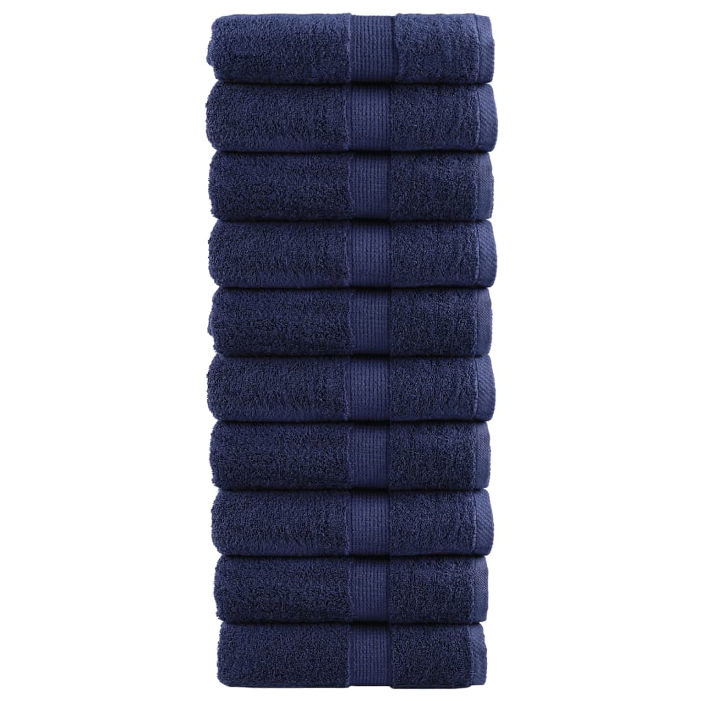 Vidaxx débarbouillettes premium solund 10 pièces bleu marine 30x30 cm 600 g m²